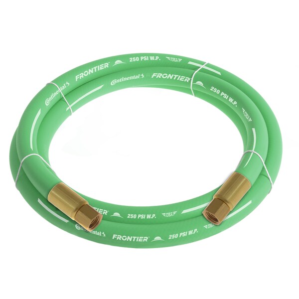 Continental 1/2" x 5' Green EPDM Rubber Air Hose, 300 PSI, 1/2" FNPSM x FNPSM HZG05030-05-41 - main